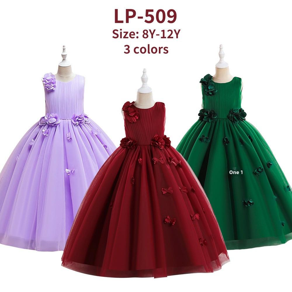 2024 Spring Collection: Princess Evening Dress with 3D Appliques and Tulle Skirt
