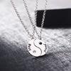 New Best Friends Yin Yang Taiji Pendant Necklace Set For 2 BFF Jewelry Taichi Round Crystal Choker For Bestie Friendship Gift
