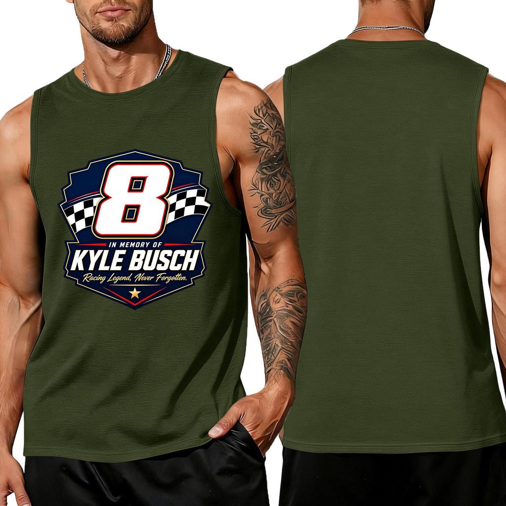 Men Sleeveless Tank Top Racing Graphic Print Muscle Fit Casual Summer Shirt Lightweight Breathable Fabric