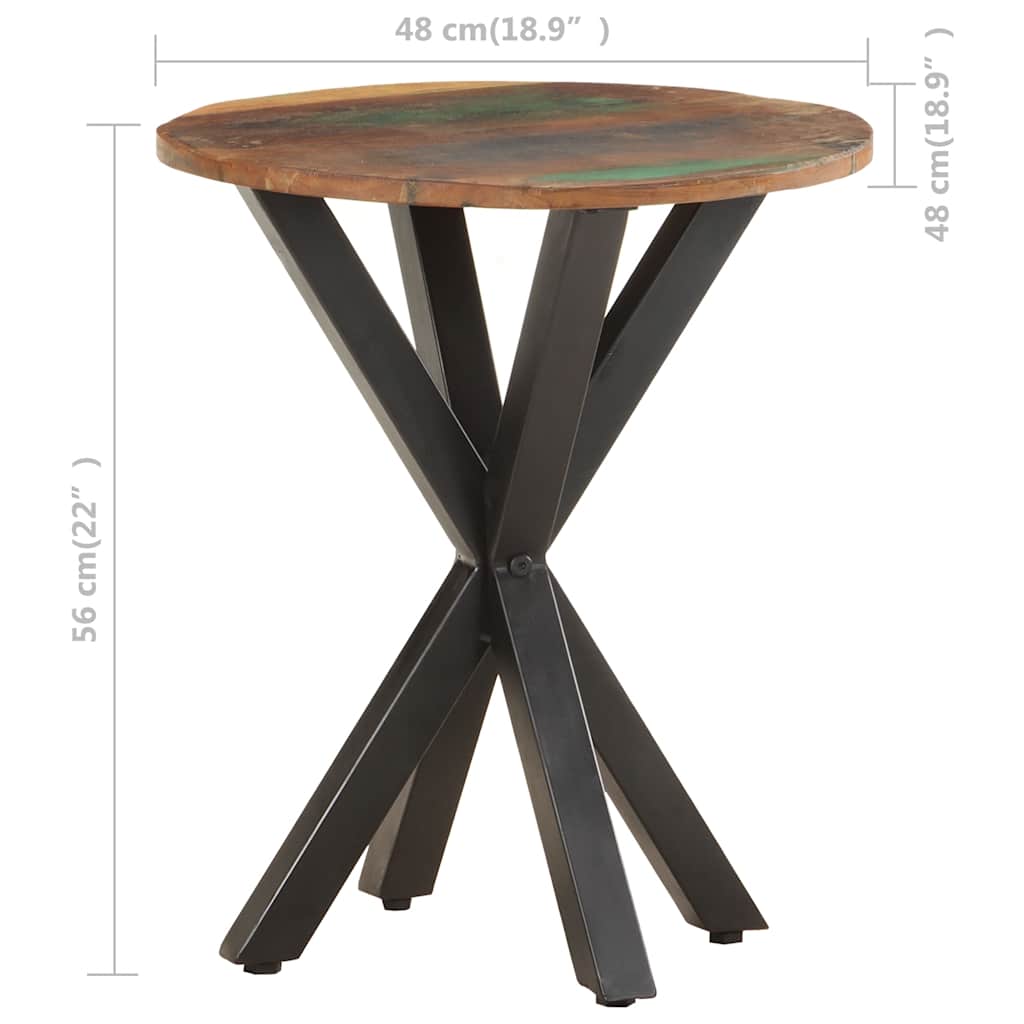 Side Table 48 X 48 X 56 Cm Reclaimed Solid Wood