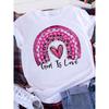 Plus Size Brave Soul L American Retro Letters Love White T-shirt Women Short Sleeve Round Neck Casual Top Summer Aesthetics Tops