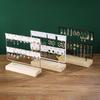 Ohrring-Displayhalter mit 2 Ebenen und 48 Löchern, 2-lagiger Schmuckaufbewahrungs-Organizer aus Metall mit Holzsockel, Baum, Ohrstecker-Rack, Geschenk