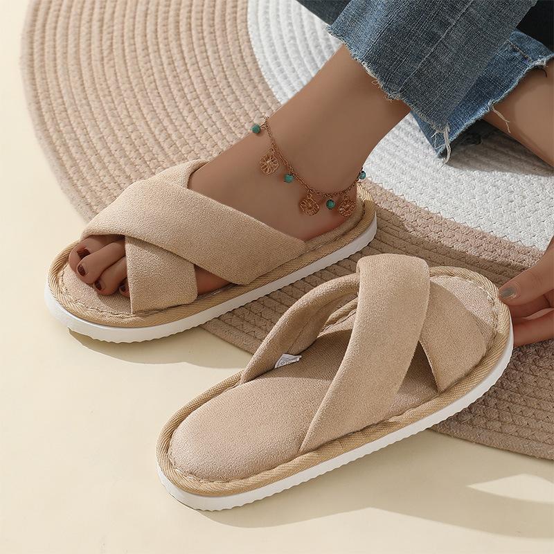 Домашние мужские тапочки для дома с мягкой подошвой, для спальни, для пола, нескользящие, замшевые, бесшумные тапочки для женщин, осень и зима