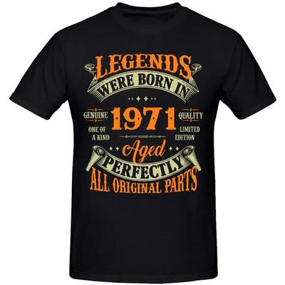 53e Verjaardag Vintage Legendes Geboren in 1971 53 Jaar Oud T-shirt Streetwear Korte Mouw Cadeaus Zomerstijl T-shirt Herenkleding