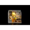 DIY Miniatur-Puppenhaus-Bausätze, hölzerne Puppenhaus-Modellbausätze mit LED-Licht und Katzenmodell