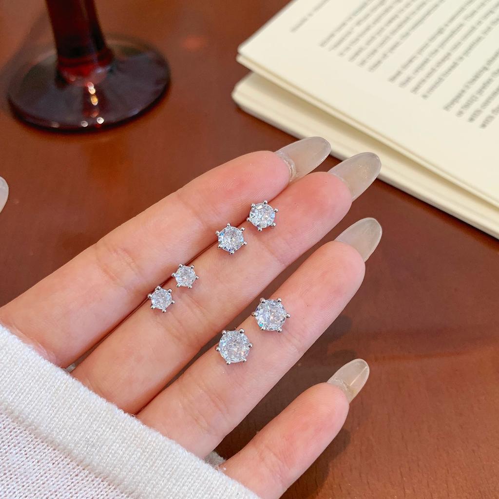 6Pcs/Set Metal Circle Drop Small Earrings For Women Trend Pendant Piercing Earrings Daily Light Luxury Jewelry Gifts