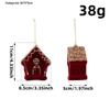 New Christmas Tree Red Flocking Ornaments and Bow Decorations
