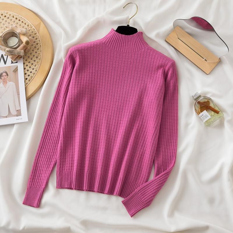 2023 Autumn Fashion Turtleneck Sweater Women Winter Loose Long-sleeved Jumpers Tops Women Bottoming Warm Knitwears 28730