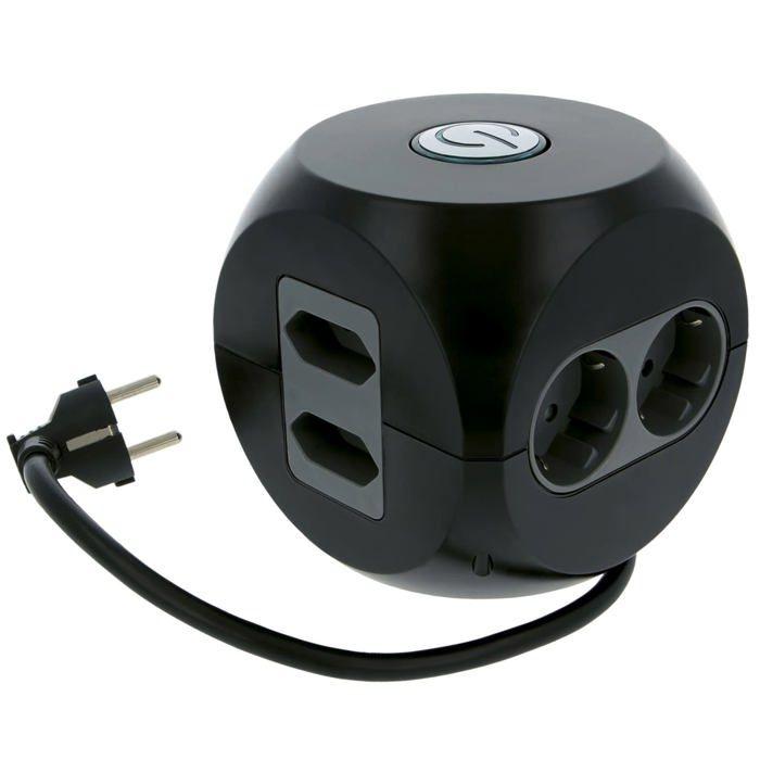 Multiprise de bureau - AMIG - 5540 - 6 prises (4 Schuko) - 2 ports USB 2,1A - Parafoudre 16A