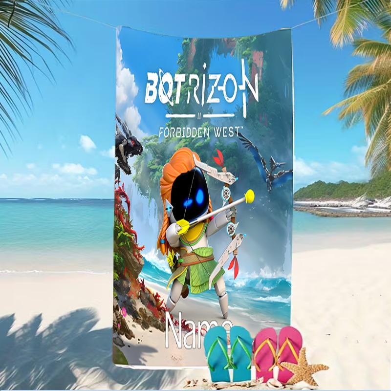 Customizable personalized beach towels Astro Bot themed designs.Suitable for the beach, yoga, sports;ideal as beach accessories