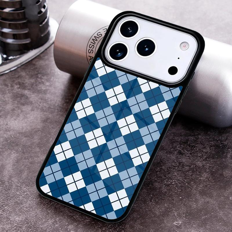 Blair Argyle Pattern Phone Case For iPhone 17 16 15 14 13 12 11 Pro Max Plus 17Air Soft Silicone Cover