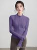 Women's Slim-Fit High Collar Yoga Jacket - Long Sleeve Knit Top for Outdoor Fitness