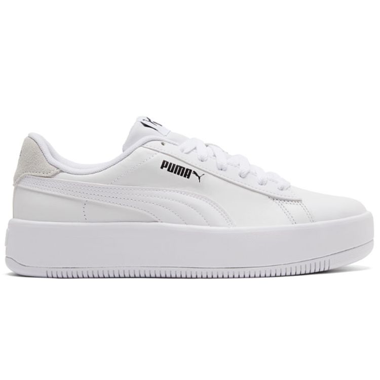 Puma  Lily Platform Leather White Women Sneakers Black 384617-01