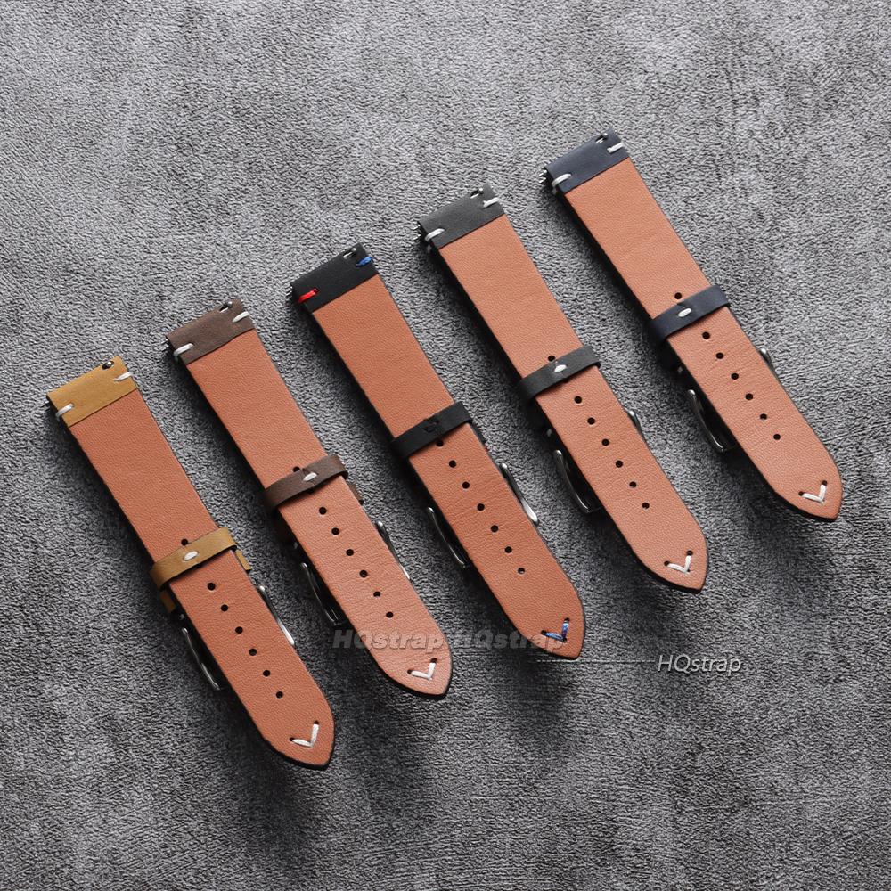 Quick Release Watch Band for Men Women 18mm 20mm 22mm Vintage Leather Watch Strap Replacement Handmade Stitching Cowhide Strap