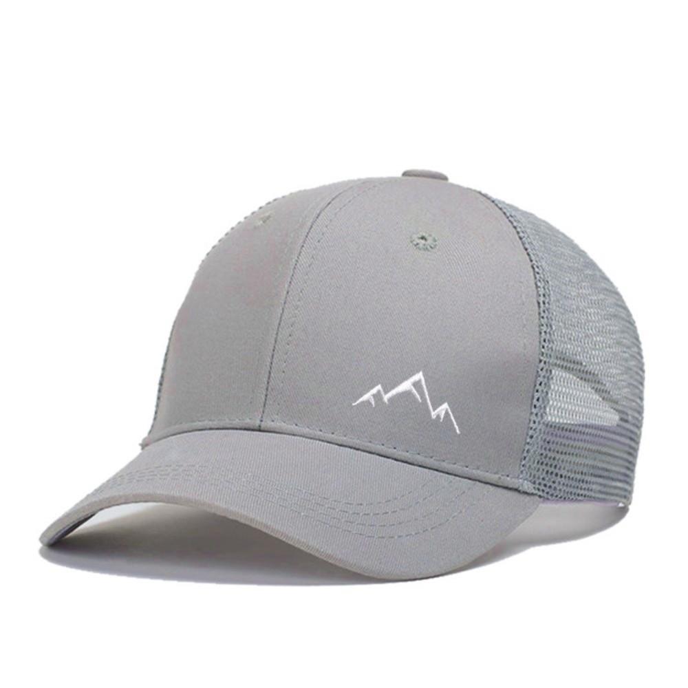 Breathable Mesh Baseball Cap Mountain Range Embroidery Hip Hop Hat Fashion Sunscreen Hat  Summer