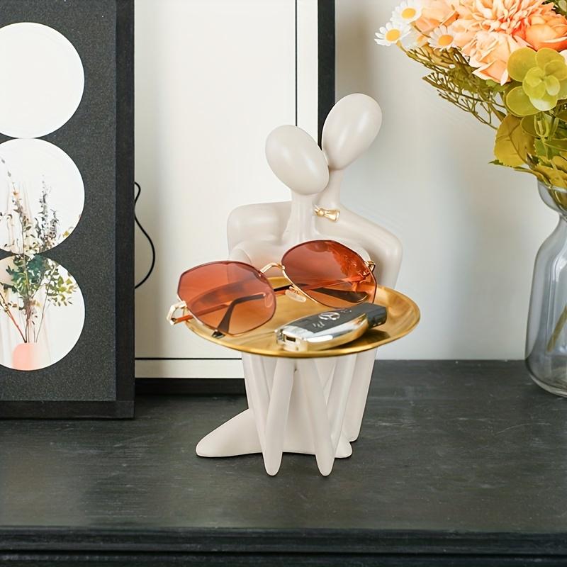 1PC Resin Creative Abstract Character Key Storage Tray Entrance Entrance Wedding Gift Home Decoration for Newcomers