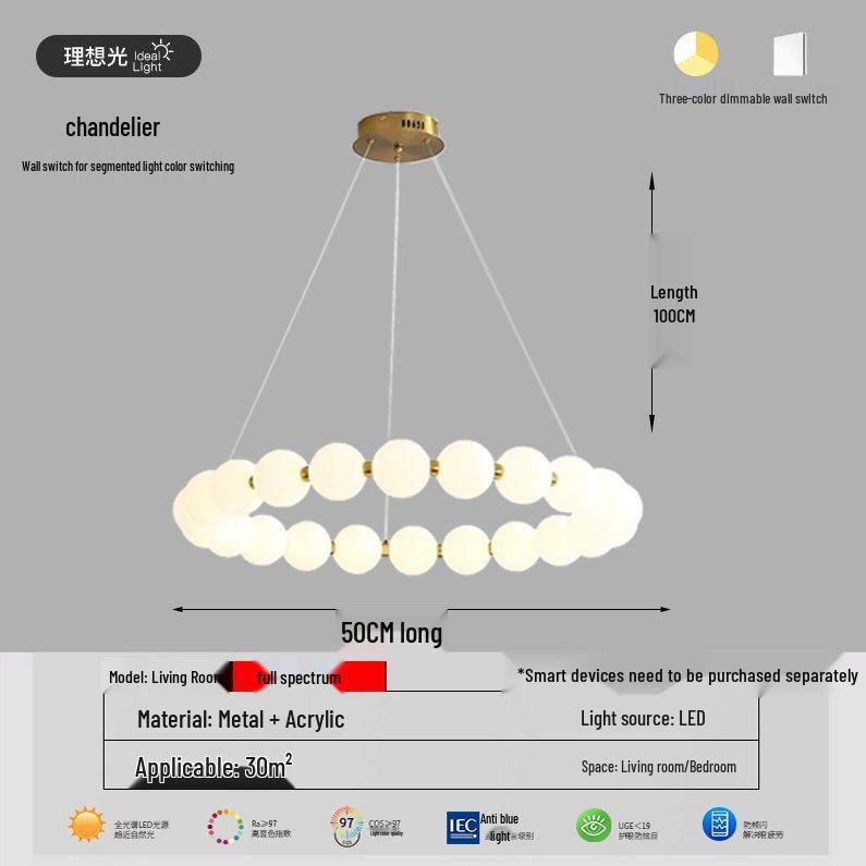 Italian Cream Minimalist LED Pendant Lamp for Living Room and Stairwell