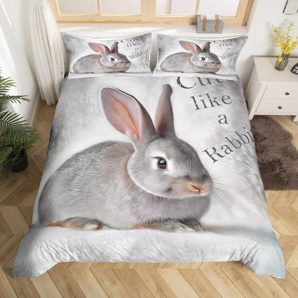 Cute Little Panda Patterned Bed Sheet Set, Children's Animal Bedroom Decoration Bed Sheet Set, Boys' Printed Duvet Cover Set