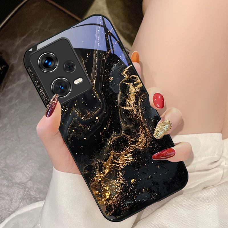 Preto Dourado Escuro Para Xiaomi 14 Ultra 13 Lite Redmi Note 13 11 Pro 12 Plus Poco X6 3 Pro F4 6 GT Capa de Vidro Temperado para Celular