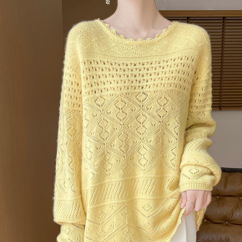 Women's Cashmere Sweater Qinghe Cashmere 30% Cashmere 70% Wool Autumn and Winter Cashmere Pullover Hand-woven Soft and Warm