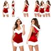 Sexy Women Santa Christmas Costume Soft Touch Velvet Dress For Festive Parties