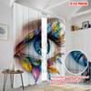 Plane Printing Curtains Digital Printed Brilliant Iris Eyes Polyester Without Rod All Seasons Ldeal Bedroom Made Of Decor