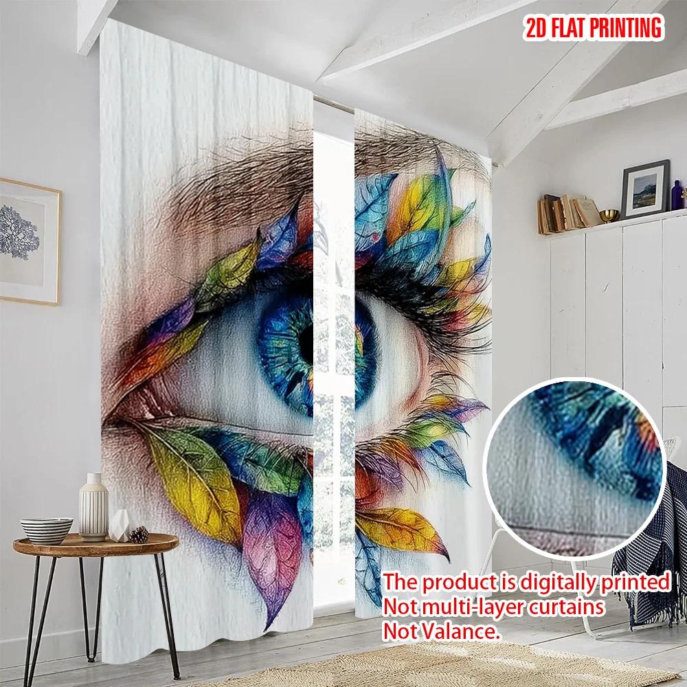 Plane Printing Curtains Digital Printed Brilliant Iris Eyes Polyester Without Rod All Seasons Ldeal Bedroom Made Of Decor