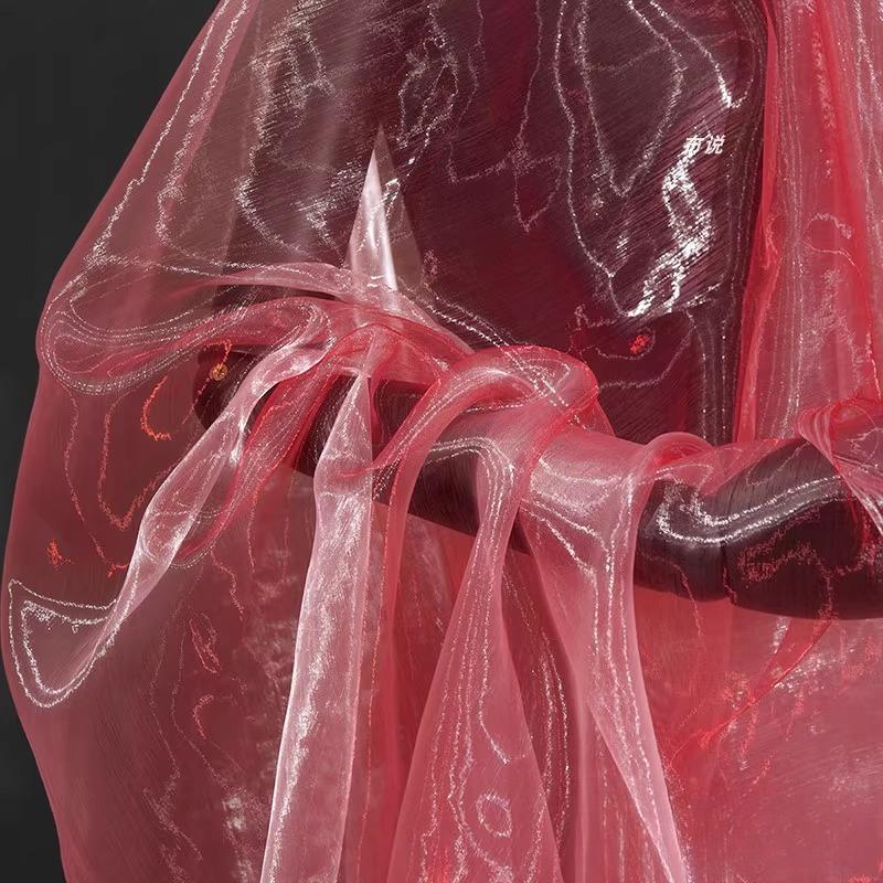 100x150cm Gradient Flashing Colorful Organza Tull Fabric for Designer Styling Shiny Dress Clothes Accessories Stage Decor