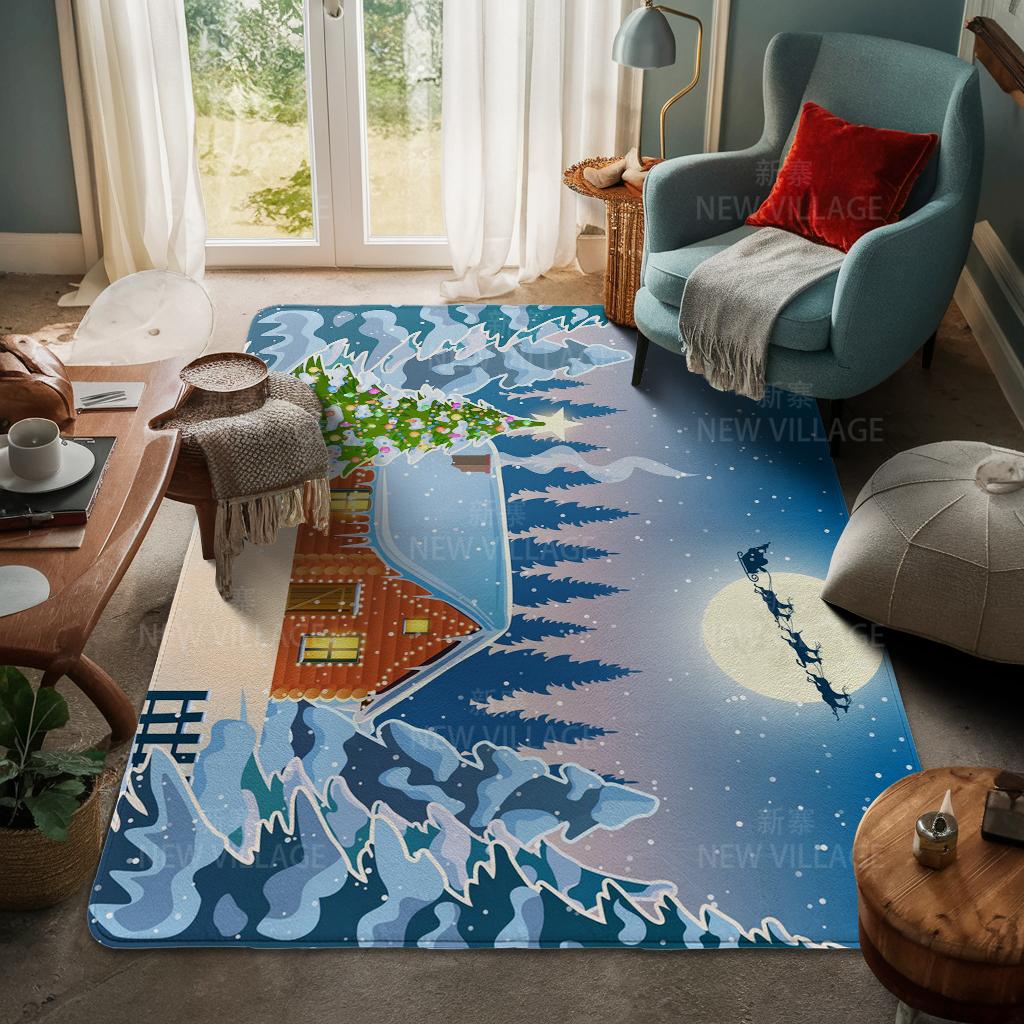 Koberec ke vchodu do domu Rohožka ke dveřím do domu Obývací pokoj Vana Koupelna Protiskluzové koberce s absorpcí vody vana Veselé Vánoce zima