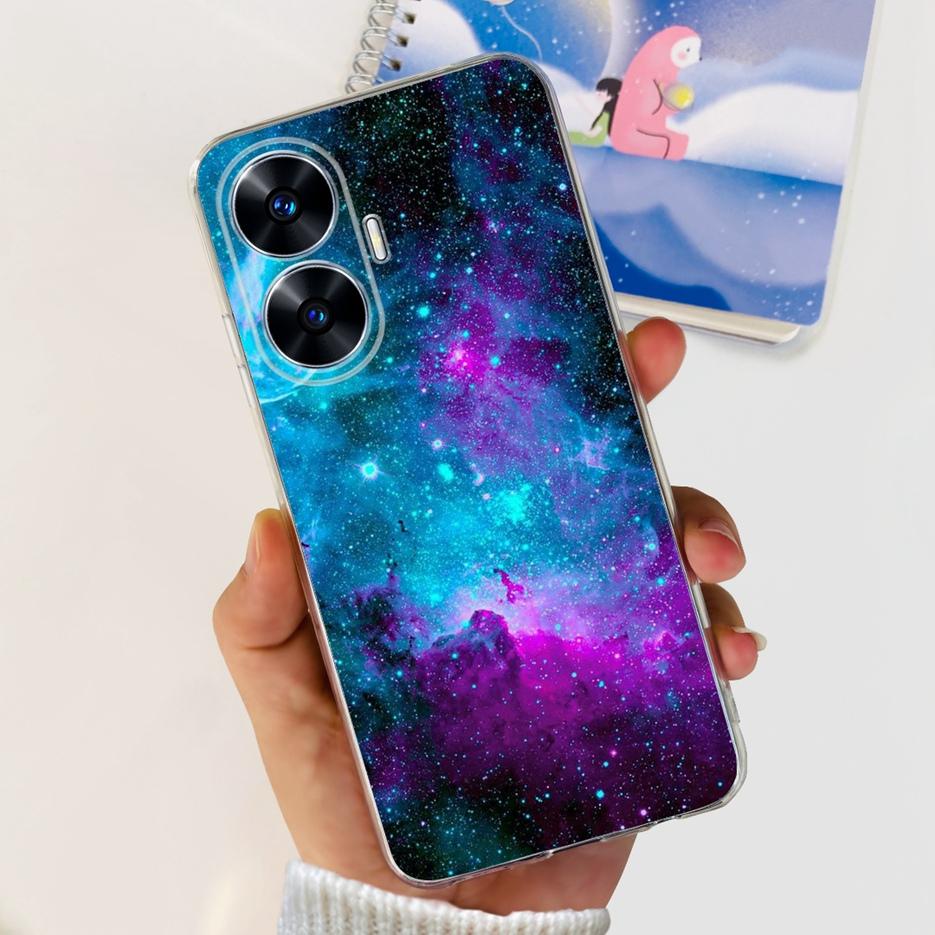 For Realme C55 4G Case RMX3710 Colorful Painted Cover Soft Slim Fundas Phone Case For Realme C55 C55 RealmeC55 Back Cover Bumper