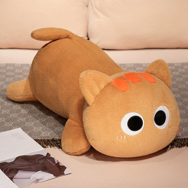 

Cute And Charming Animal Lying Cat Plush Playthings Chubby Creative Cats Dolls Adorable Birth Date Gifts Room Decoration 50cm коричневый