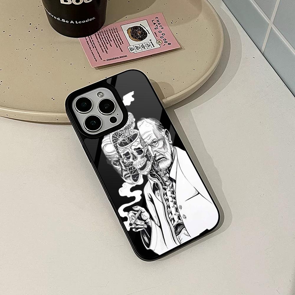 Sigmund Freud Phone Case for Iphone 17 16 15 14 Air 13 12 11 Pro Max Mini Plus Fundas Shell PC+TPU Cover