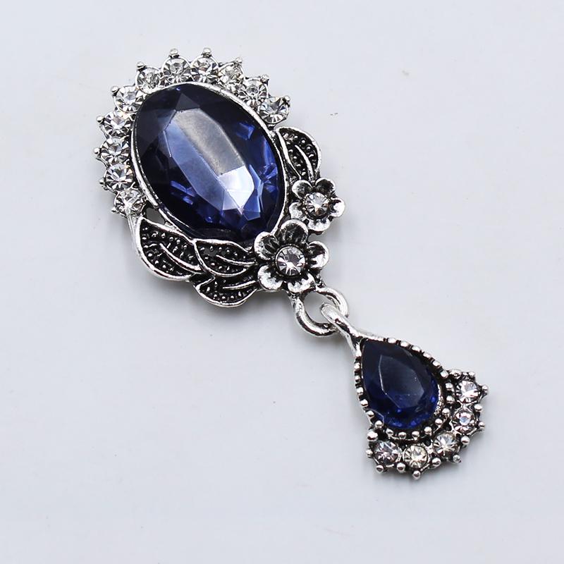 10Pcs 22*52MM NEW Retro Oval Brooch Of Acrylic Rhinestone Buttons Wedding Decoration Party Jewelry Creative Wine Glass Pendant