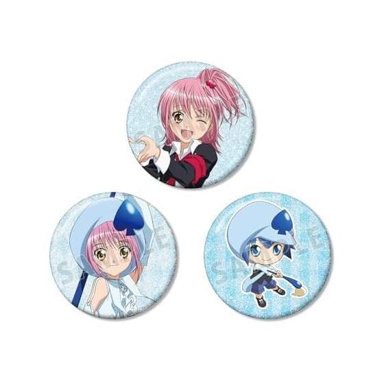 TV Anime Shugo Chara! Amu Hinamori & Amulet Spade & Miki Glitter Can Badge 3-Piece Set