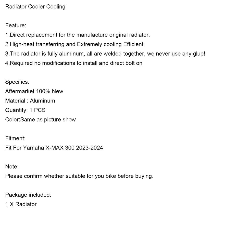 Radiator Cooling Engine Cooler For Yamaha X-MAX 300 XMAX 2023-2025 Silver