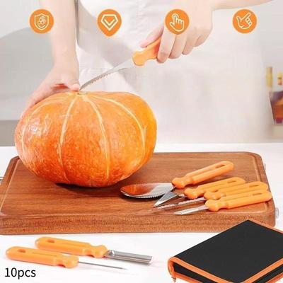 Halloween Pumpkin Carving Tools Set Kitchen Tool Adults Kids Reusable Ergonomic Handle