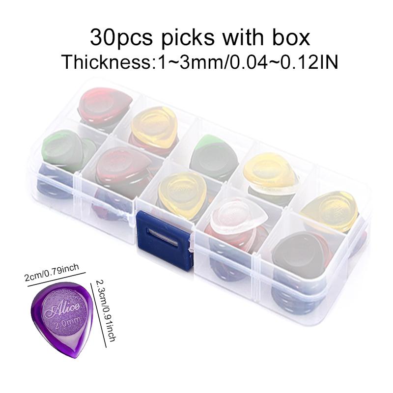 30pcs Guitar Picks ABS Plectrums with Storage Box Large Teardrop Shape Big Thickness 1mm 2mm 3mm Guitar Pick Accessories TMZ