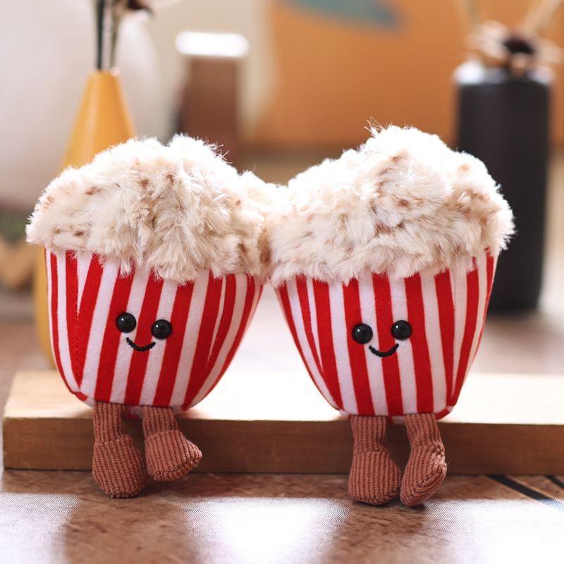 Plush Popcorn Cute Toy Keychain Stuffed Doll Kids Pendant Decoration Backpack