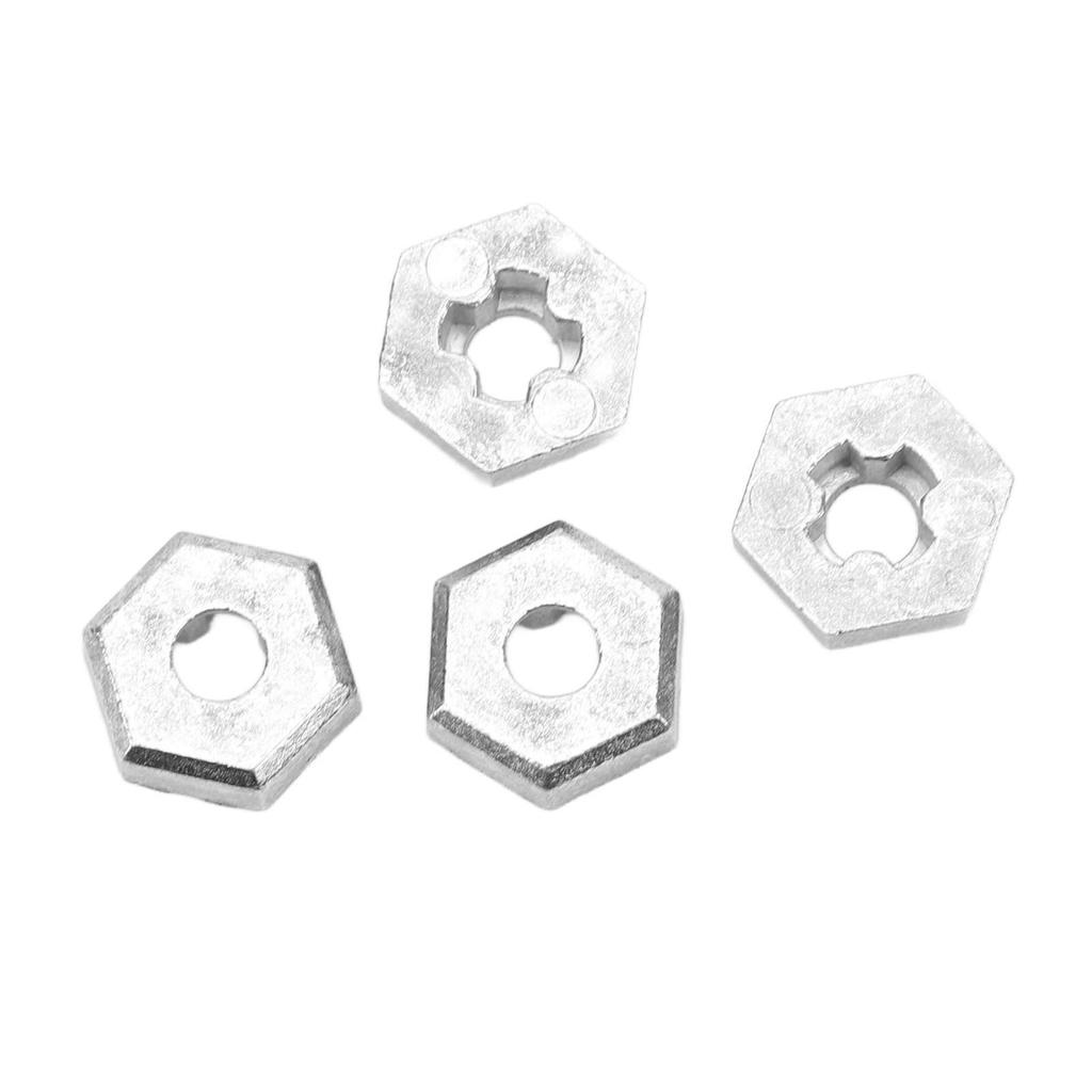 4PCS 116 RC Hex Coupler Zinc Alloy Silver RC Wheel Hex Hub Adapter for SCY 16101 16102 16103 16201