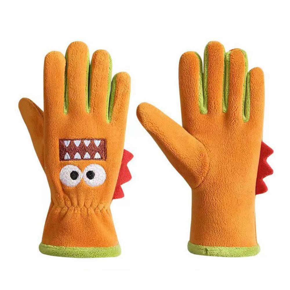Windproof Student Wrist Gloves Cartoon Children Cycling Gloves Full Fingers Gloves  Autumn Winter