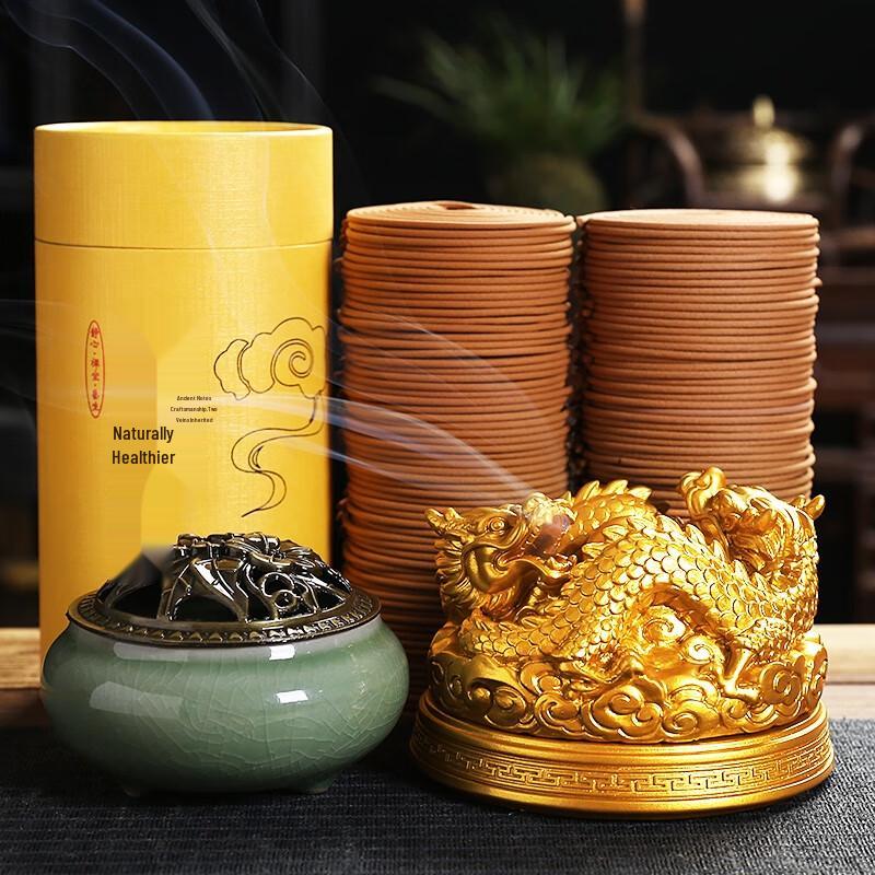 Tongyuan Assorted Coil Incense Set with Gourd Holder