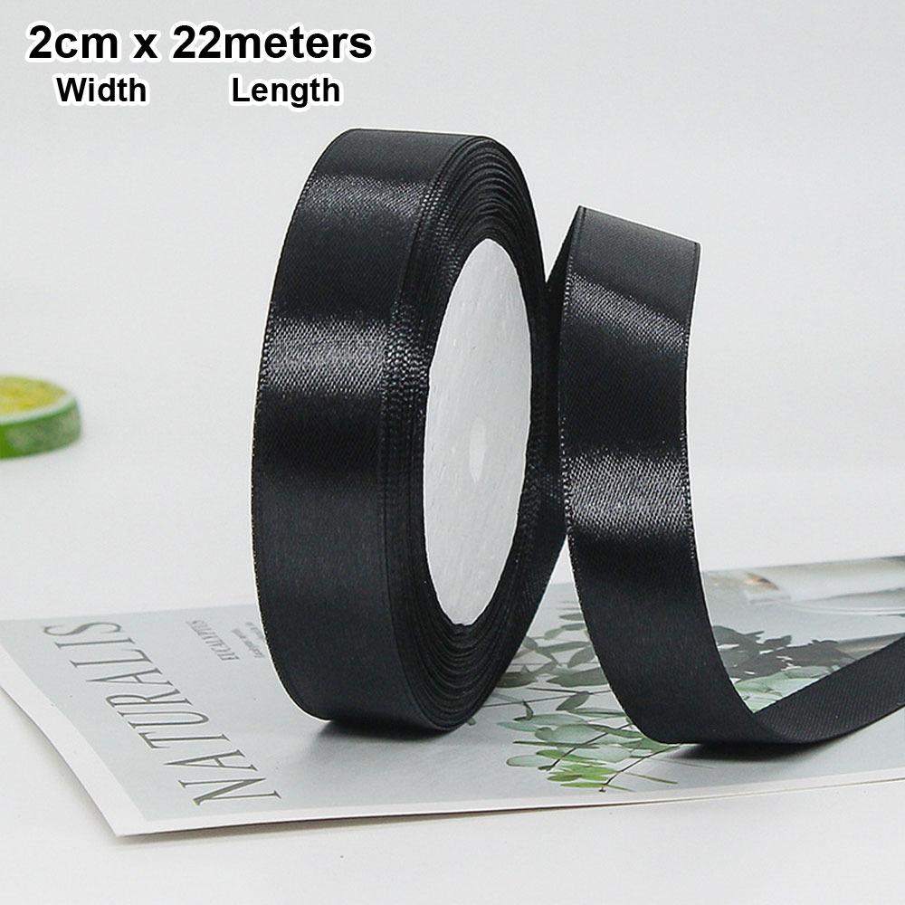1 Stück 22m Schwarzes Satinband Queen Beerdigungszubehör Neues Schleifenband Geschenk Hochzeitsparty Deko