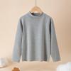 Kids' Fleece-Lined Cotton Turtleneck Sweatshirt - Warm Autumn/Winter Layer