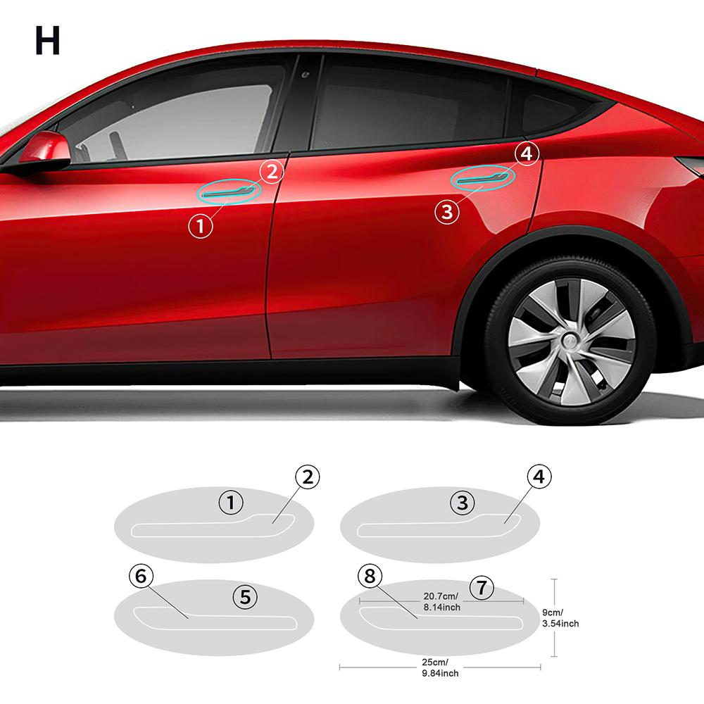 Transparent PPF TPU Paint Protection Film for Tesla Model Y 2020-2024, 8.5mil Protective Foil Kit