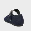 Ballerines Plates en Denim Bleu Mode pour Femmes, Ballerines Plates à Sangle à Boucle Métallique, Chaussures Plates Légères et Respirantes de Type Mary Jane, Chaussures de Créateur