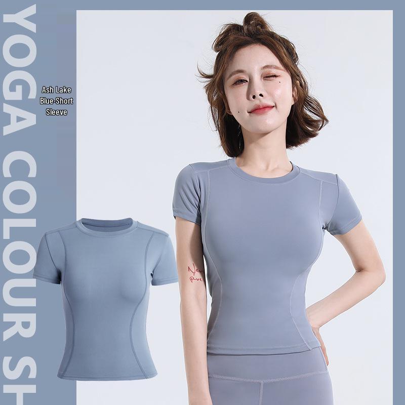 2026 Quick-Dry Spring Yoga Cropped T-Shirt: Short Sleeve Fitness Top for Badminton, Tennis, and Running