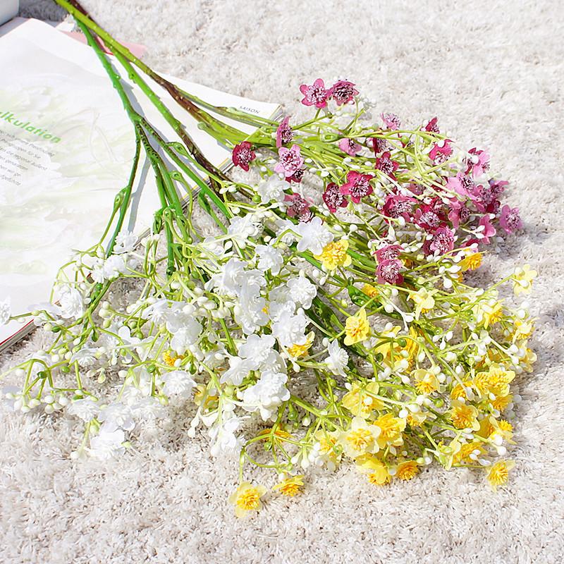 Ramură Unică Culoare Milan Gypsophila Floare Artificială Femtive Floare Falsă En-gros Buchet de Mireasă Set Nuntă Handmade DIY