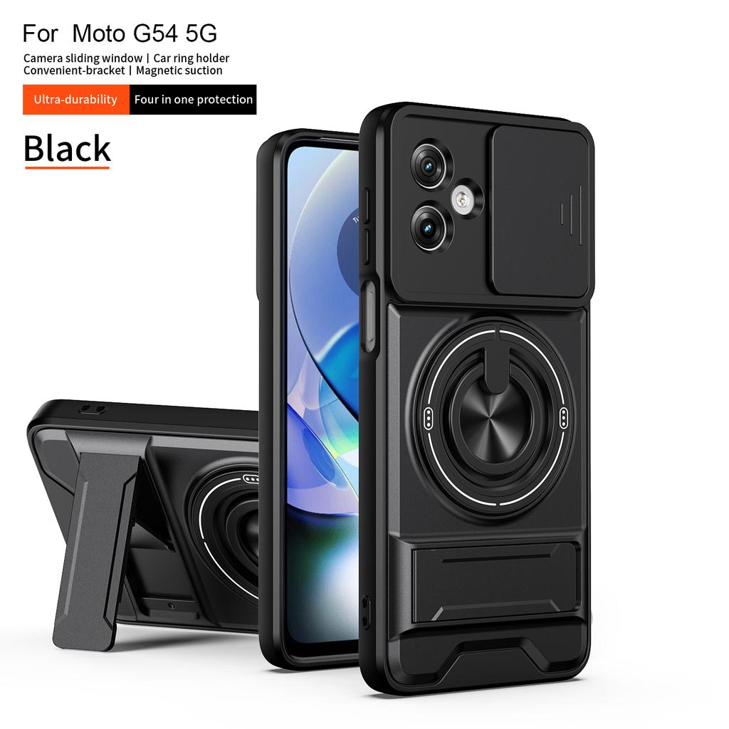 For Motorola G54 Case Moto G54 Power Cover Moto G64 5G case Magsafe Magnetic Fold Holder Military Armor Camera Protection Cover
