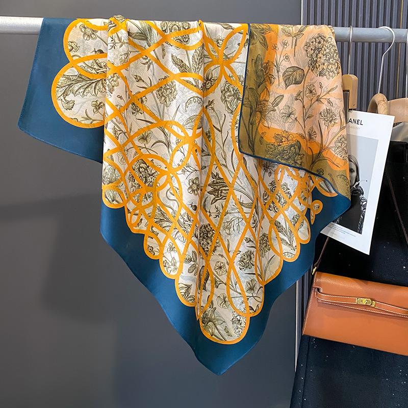 

Шарф Шарф Шарф Новая Линия Высококлассный Литературный и Молодящий Имитация Шерсти Наружный Платок Двусторонняя Печать для Женщин 90*90cm