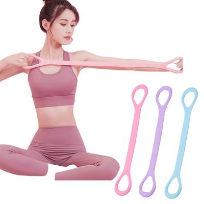 Dispositivo de alongamento em formato de 8 para costas abertas, emagrecimento de ombros e treinamento de costas. Yoga Fitness e Faixa de Alongamento com Elasticidade de Yoga